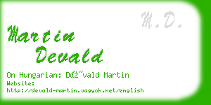 martin devald business card